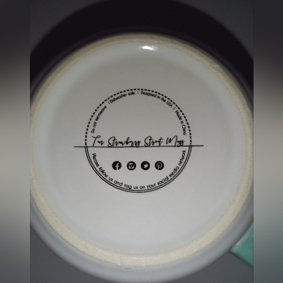 Rise & Shine Coffee Mug Turquoise w/ Metallic Silver Writing - Picture 6 of 7